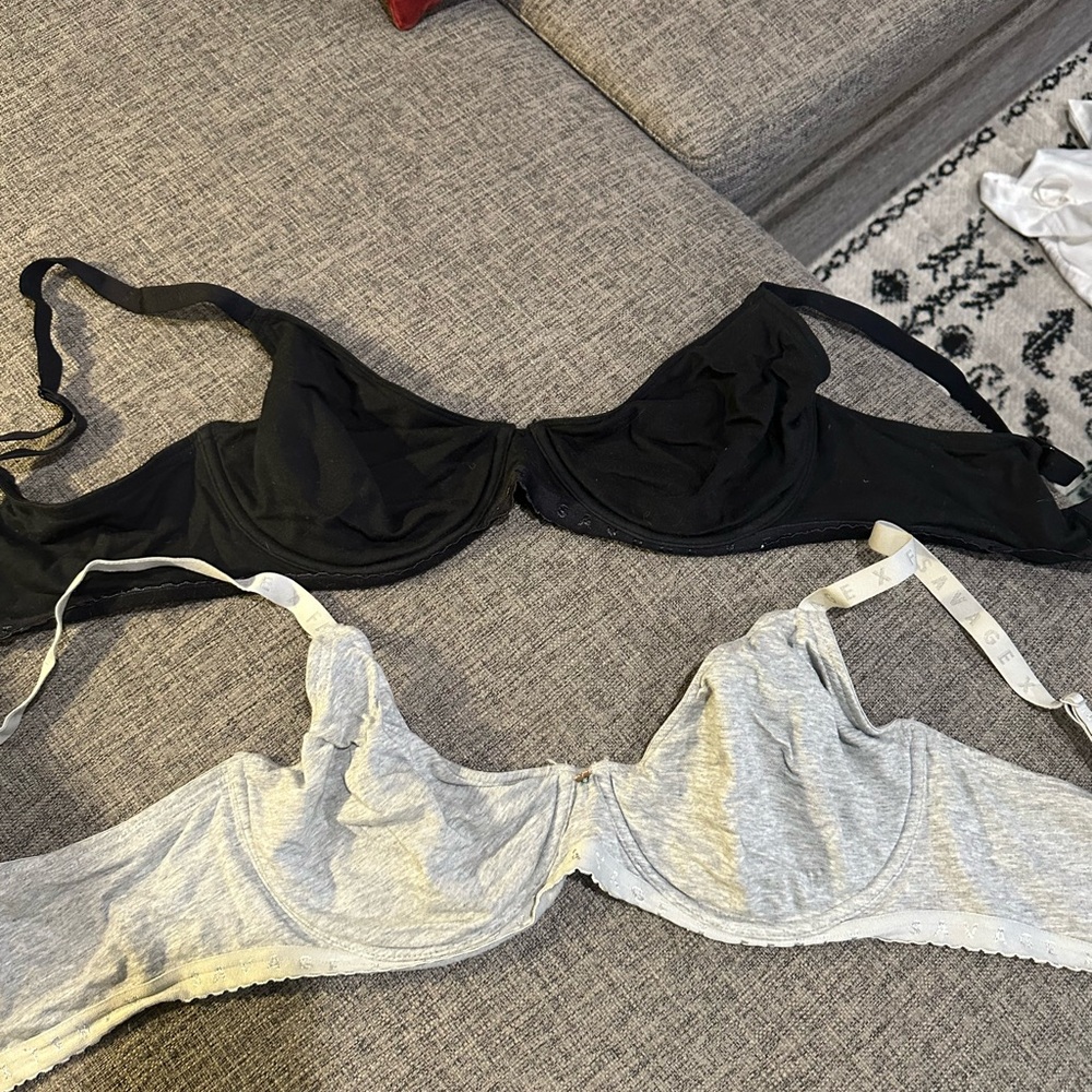 Savage X Fenty 2 underwire bras (black and grey)